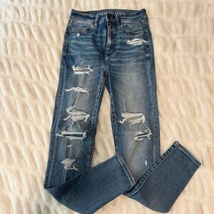 American Eagle Outfitters Distressed Blue Jeggings